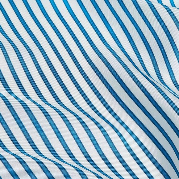 NEW Vince Sowing Stripe Silk Twill Scarf in Coastal blue/off white - Picture 4 of 4